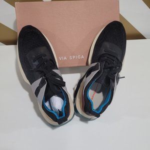 Final Price - Via Spiga Sneakers | Vanner Leather Sneakers Blk – Womens (SZ 12)